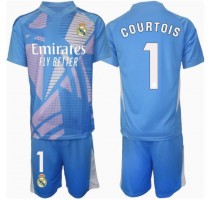Real Madrid Thibaut Courtois #1 Bramkarskie Koszulka Podstawowa dzieci 2024-25 Krótki Rękaw (+ krótkie spodenki)